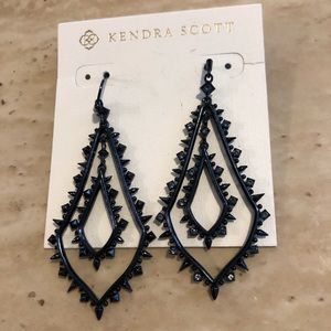 Kendra Scott Navy Gunmetal Indigo Crystal Earrings